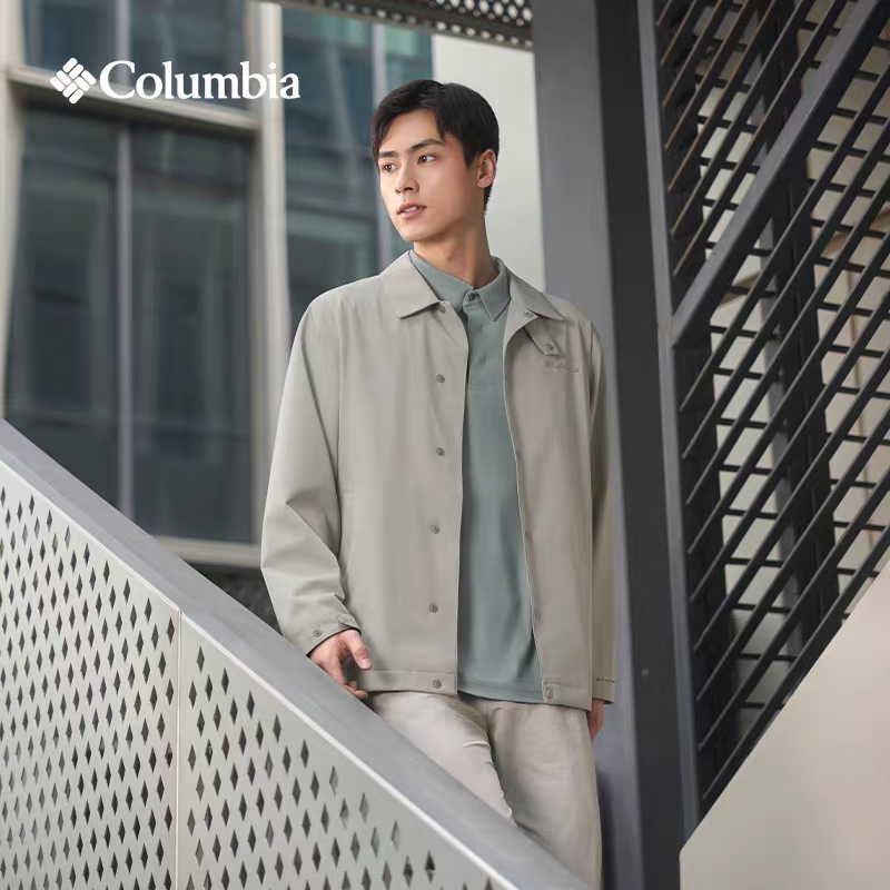 正品Columbia/哥伦比亚25秋新品男防水2L软冲锋衣翻领运动外套