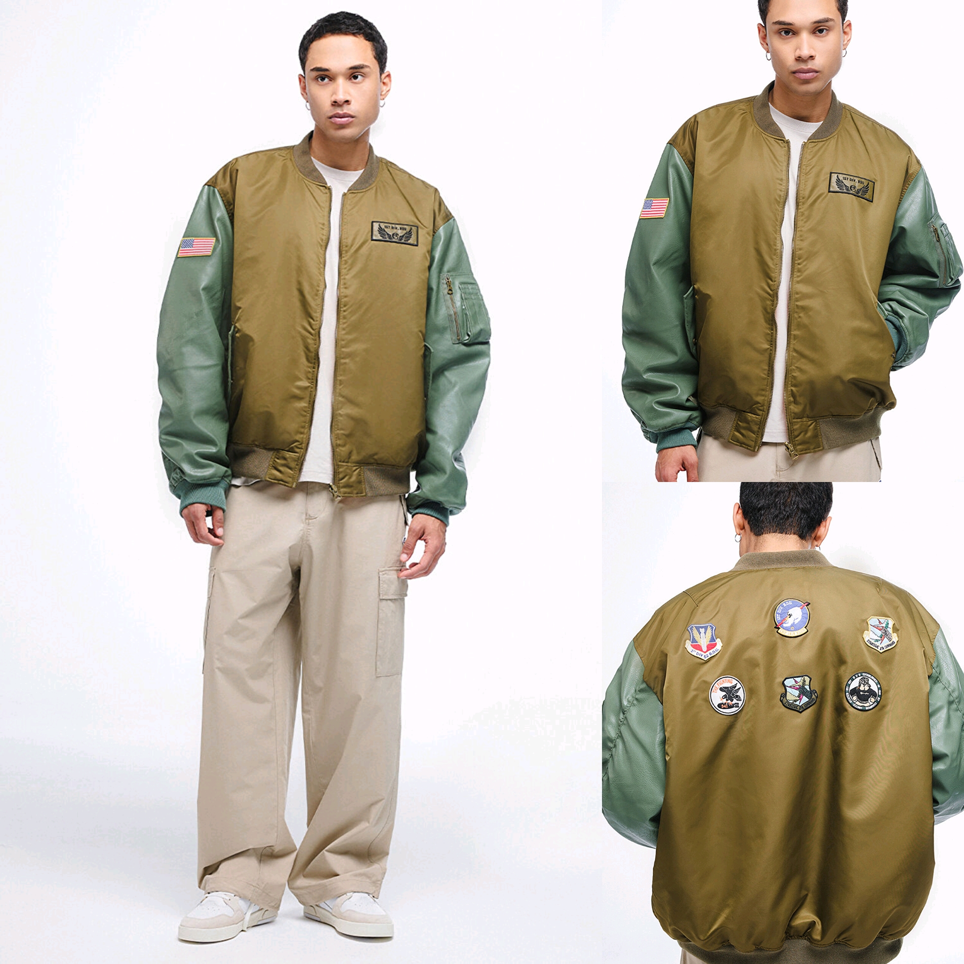 美式肌肉男来！正品Champion/冠军男25厚棉服阔版刺绣飞行服夹克