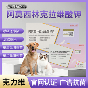拜臣克力维阿莫西林克拉维酸钾狗狗猫咪呼吸道感染皮肤感染片剂