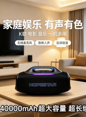 华达A95 便携式蓝牙音箱580W大功率低音炮广场舞音箱 户外K歌音响