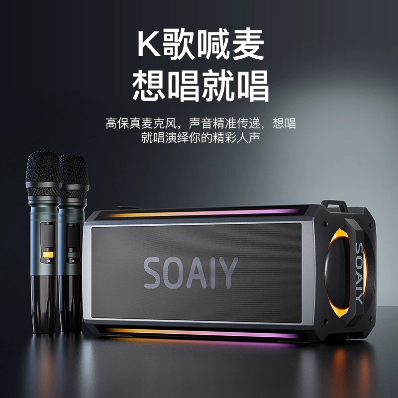 索爱SH05蓝牙音箱 大功率低音炮立体声广场舞K歌直播音箱车载音响