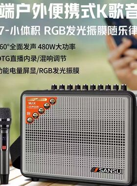 山水G27Plus大功率便携K歌音响OTG直播声卡广场舞乐器电吹管音箱