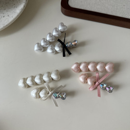 ins韩系少女爱心珍珠蝴蝶结发夹刘海夹网红碎发边夹甜妹发卡发饰