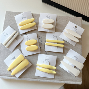 日韩新款奶油黄色系边夹刘海夹碎发边夹可爱少女bb夹发卡发饰夹子