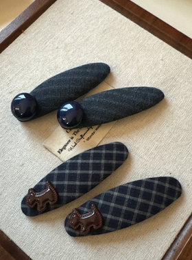 韩国ins风格纹狗狗掰掰夹气质百搭侧边刘海碎发碎发边夹网红发卡