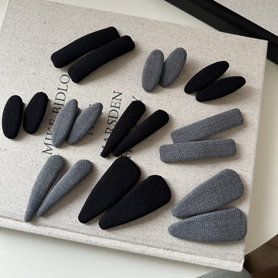 复古手做布艺发夹刘海夹高级感灰色刘海夹碎发边夹气质百搭发卡子