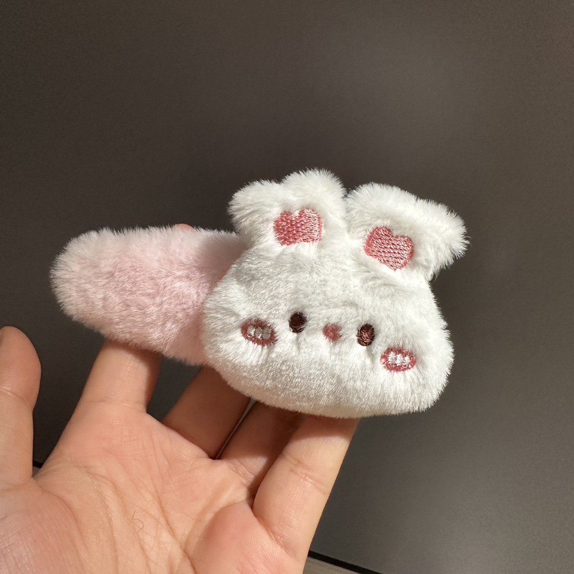 thumbnail for Cute bear bunny plush plush hairpin bangs clip carrying broken hairpin girl's heart warm hair hair card
