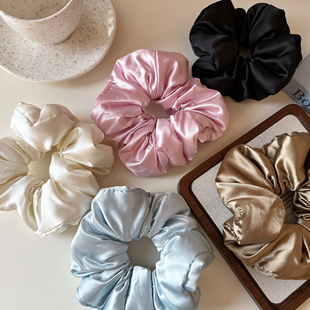 加棉枕头睡眠发圈网红同款柔软缎面大肠发绳法式复古大号肥肠圈