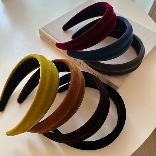 韩国同款高级感复古丝绒发箍女宽版高颅顶头箍气质百搭秋冬发饰