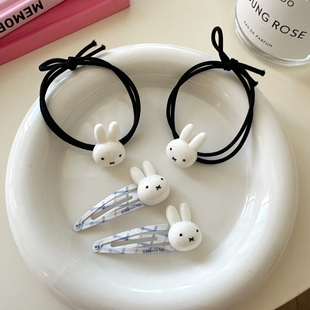 可爱米菲兔发绳发夹卡通情侣闺蜜小皮筋甜美少女发圈超萌ins头绳