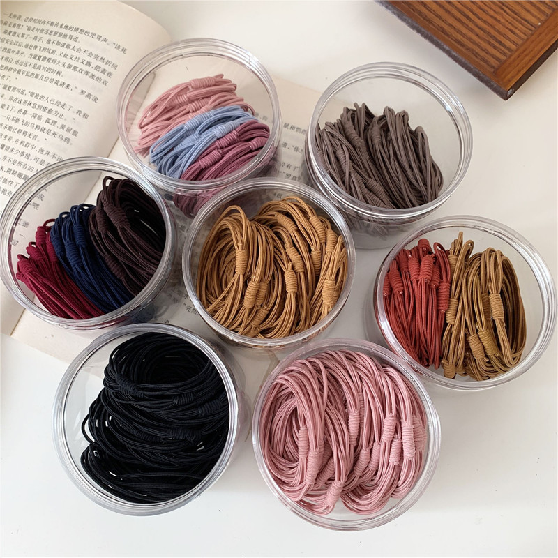 百搭莫兰迪色高弹力头绳发圈