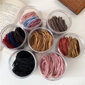 百搭莫兰迪色基础发绳多股高弹力不伤发头绳网红扎头发橡皮发圈