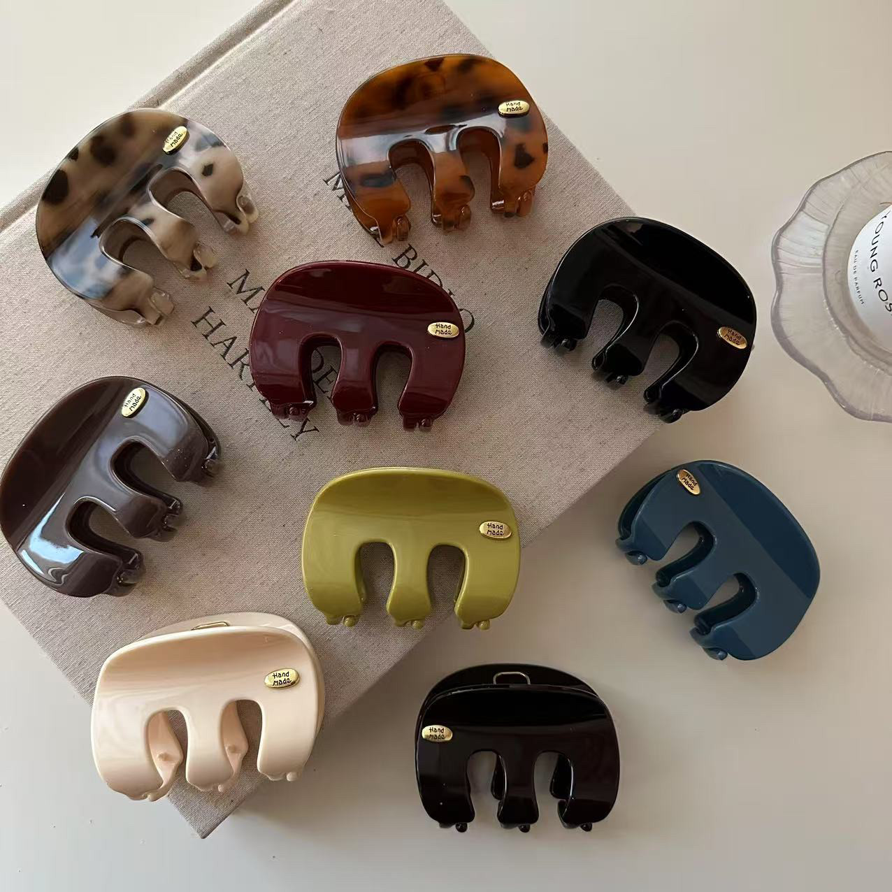 日韩新款法式复古设计感m形抓夹