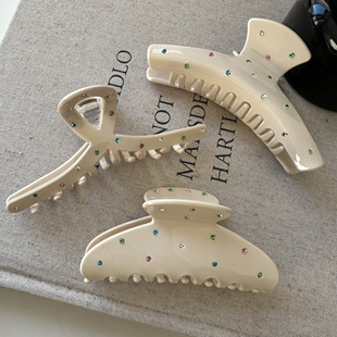 韩系小众彩色钻洋气鲨鱼夹醋酸材质盘发夹子抓夹发抓头饰发饰夹子