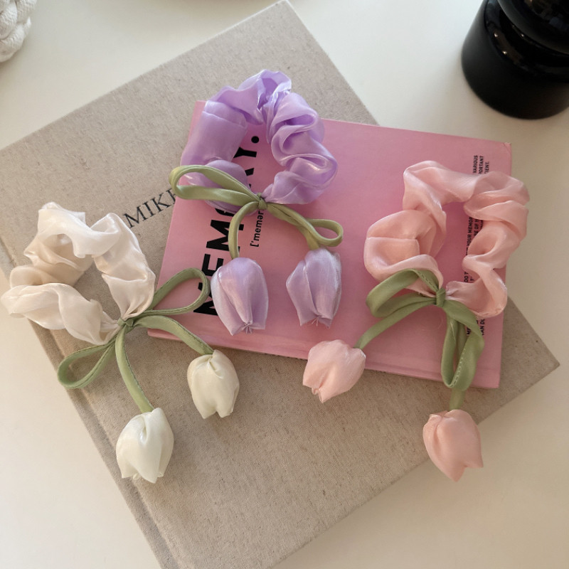 甜美少女郁金香花朵发圈布艺花朵头绳皮筋丸子头低马尾大肠圈发饰,饰品/流行首饰/时尚饰品新,发饰,淘宝优惠券,粉丝福利购,淘宝优惠卷