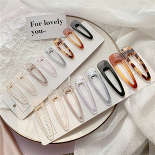 韩国时髦透明发夹冷淡风鸭嘴夹百搭发卡边夹刘海夹韩国发饰大卡子