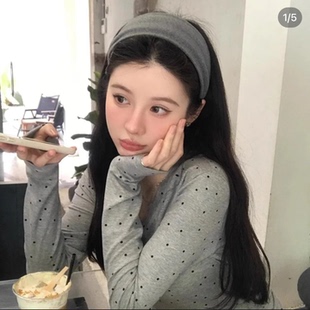 博主同款 高颅顶头箍日常外戴气质百搭高级感发饰 复古宽边发箍新款