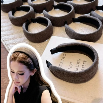 易梦玲迅猛龙同款慵懒柔软针织发箍通勤简约百搭压发头箍秋冬加厚
