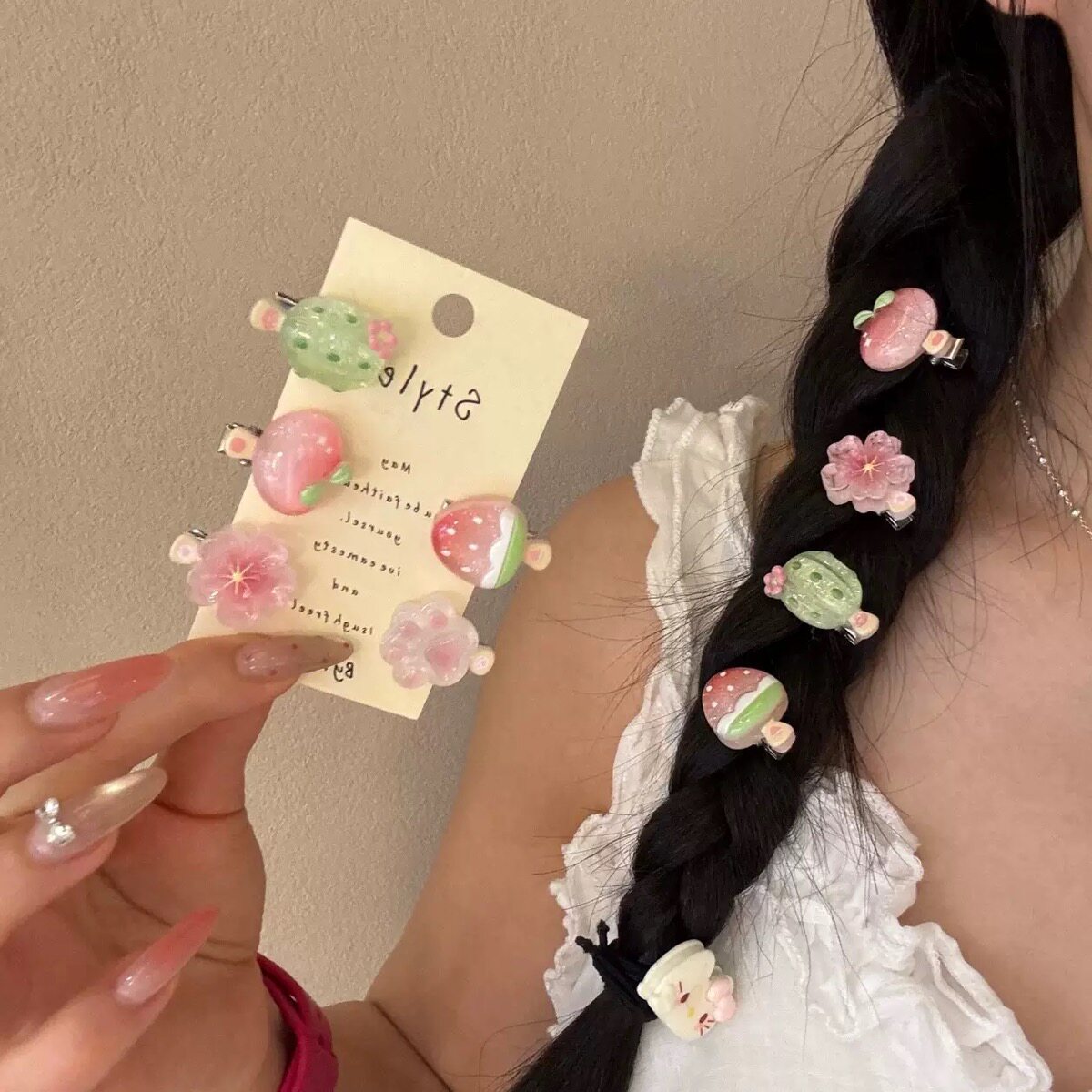 可爱冰透小花雪糕迷你小发夹可爱甜美少女刘海夹碎发边夹侧边发卡图片