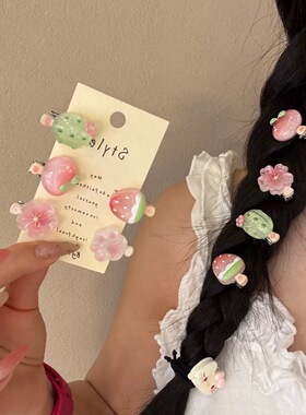 可爱冰透小花雪糕迷你小发夹可爱甜美少女刘海夹碎发边夹侧边发卡