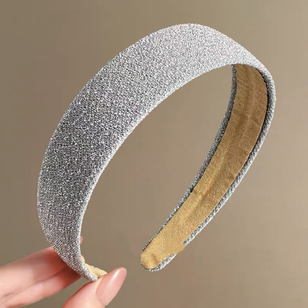 美式复古藏青色细闪发箍