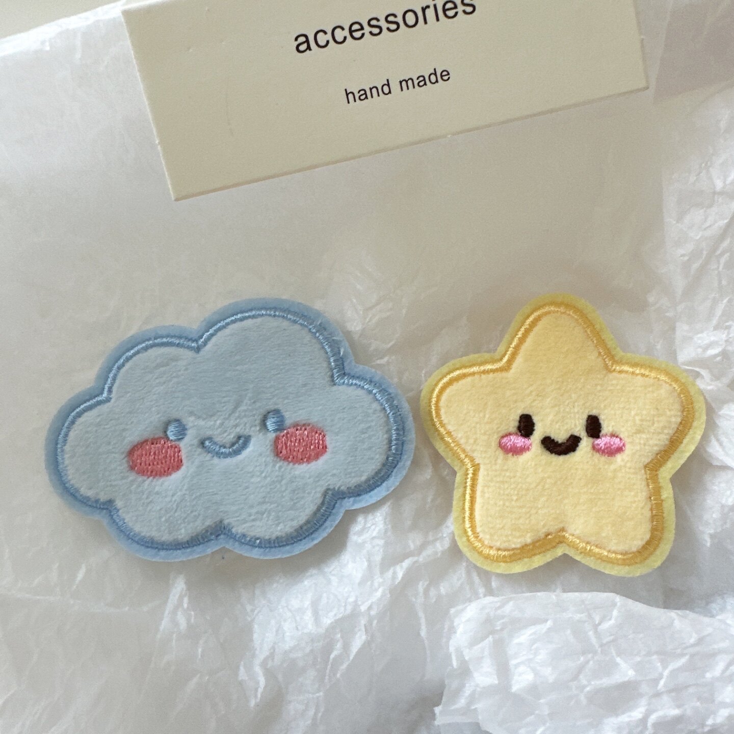 可爱少女云朵星星刘海贴发夹整理碎发魔术贴发卡化妆敷面膜发饰