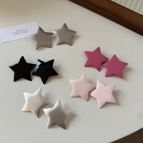 甜辣金属星星发夹甜酷刘海夹