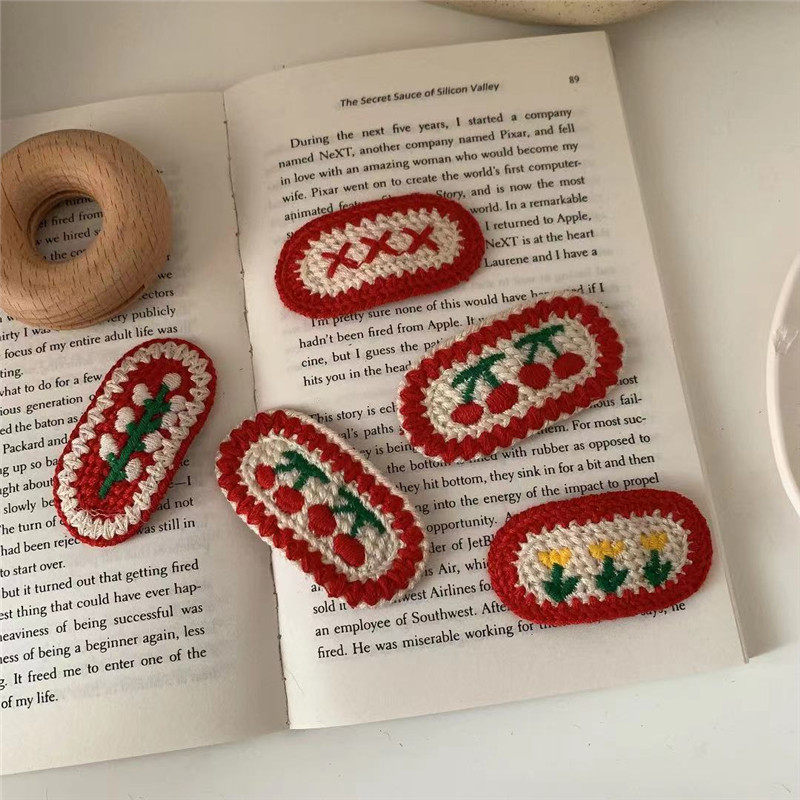 新年红可爱百搭毛线发夹花朵针织BB夹少女心刘海夹森系边夹子发饰,饰品/流行首饰/时尚饰品新,发饰,淘宝优惠券,粉丝福利购,淘宝优惠卷