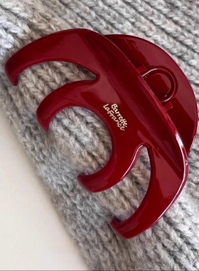 韩系新款红色南瓜抓夹气质百搭后脑勺盘发鲨鱼夹新年红发量多发抓