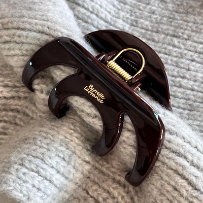 多发量入秋气质咖色南瓜抓夹后脑勺鲨鱼夹新款加厚发夹抓力紧发夹