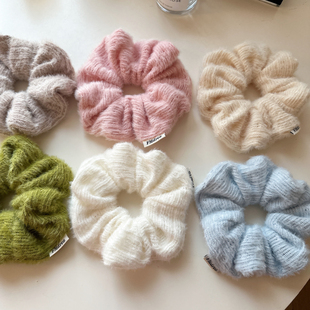 秋冬新款奶呼呼毛绒大肠发圈新款仙气少女丸子头扯马尾头绳皮筋