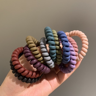 日韩经典 百搭磨砂无痕电话线发圈扎头发皮筋不伤发简约头绳皮筋