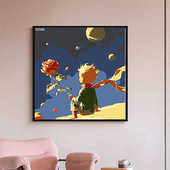 星空小王子数字油画diy填充手工填色画成人治愈系减压涂鸦油彩画