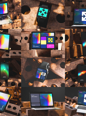 23款场景UI界面苹果mac电脑iphone手机ipad平板电脑展示样机素材