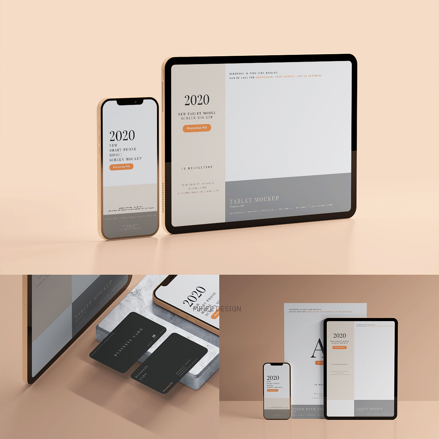 30款高质量品牌vi ipad平板电脑苹果手机组合vi品牌产品psd样机