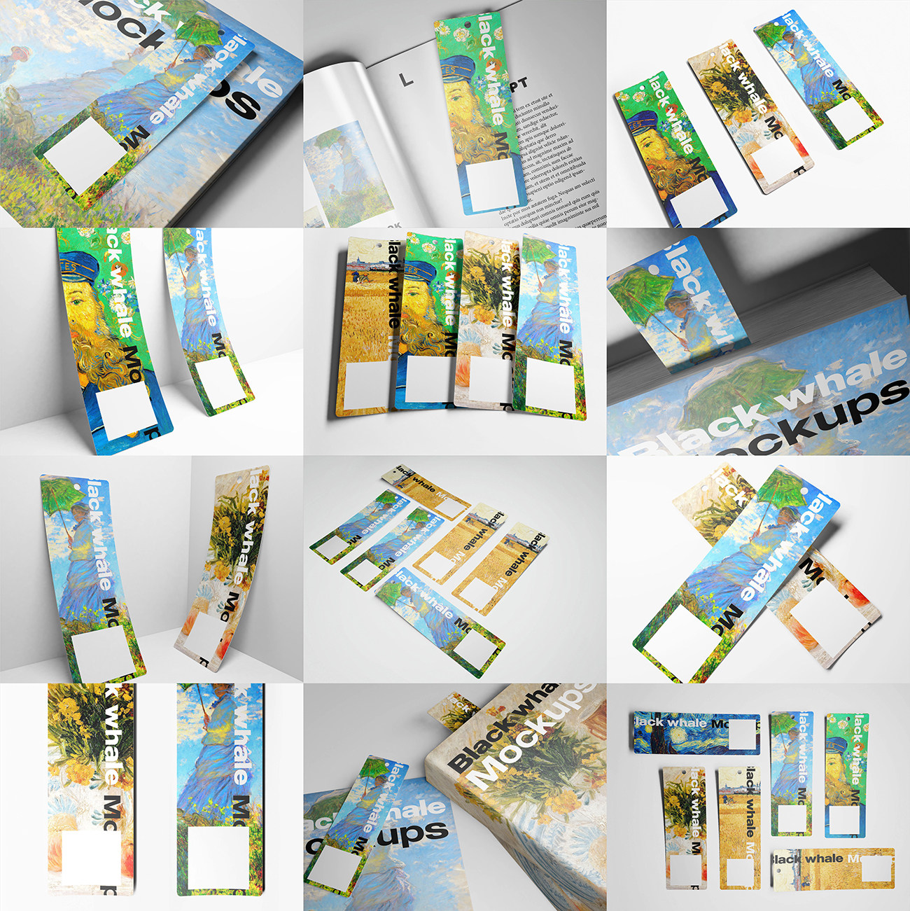 15款品牌文创vi提案神器便签书签高端样机设计psd素材智能贴图