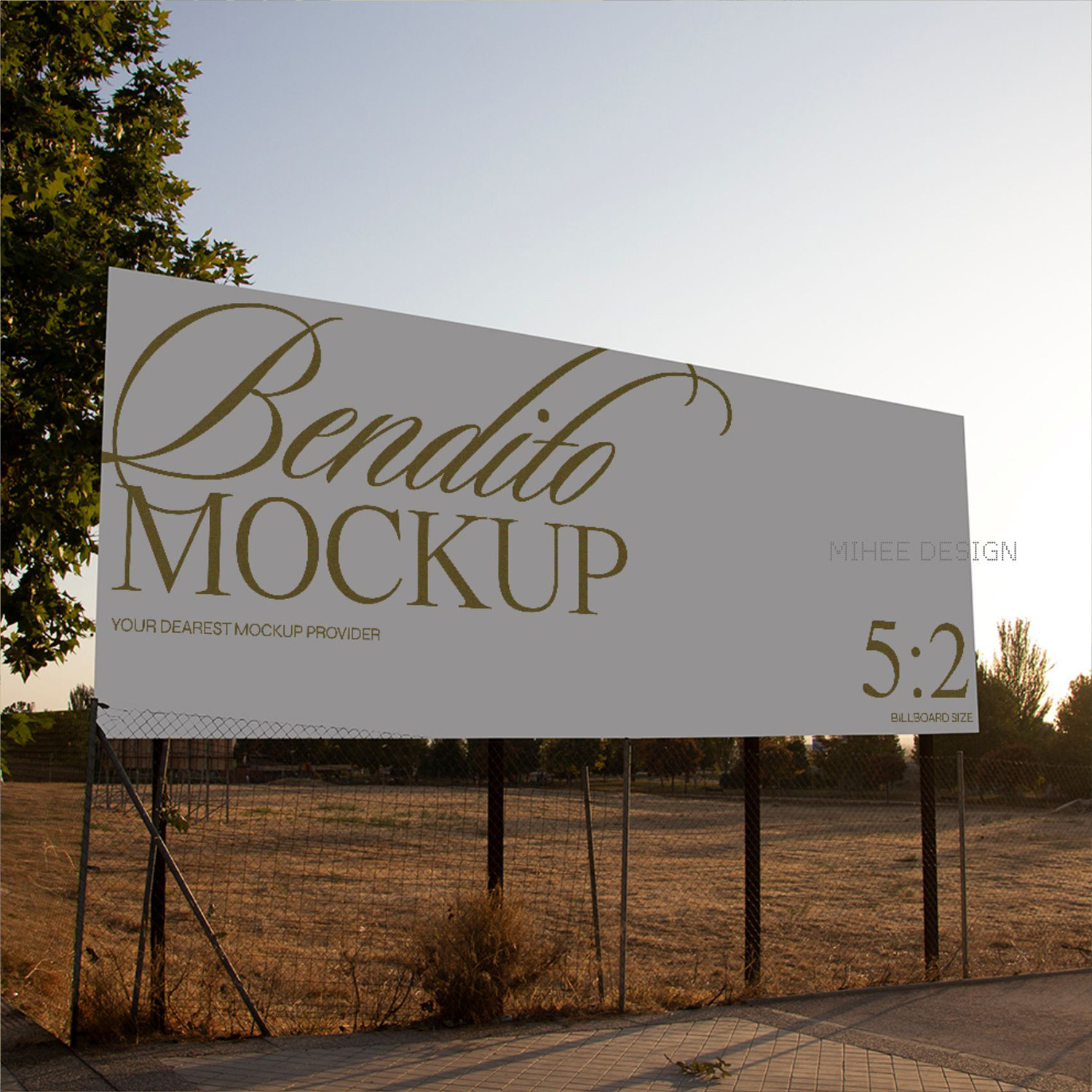 2款户外大型街头大型广告牌宣传海报设计ps样机素材场景展示效果