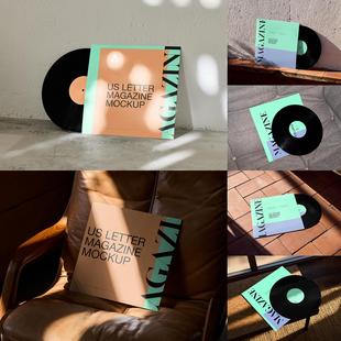 25款黑胶CD唱片集包装作品集设计展示效果图贴图PSD样机模板素材