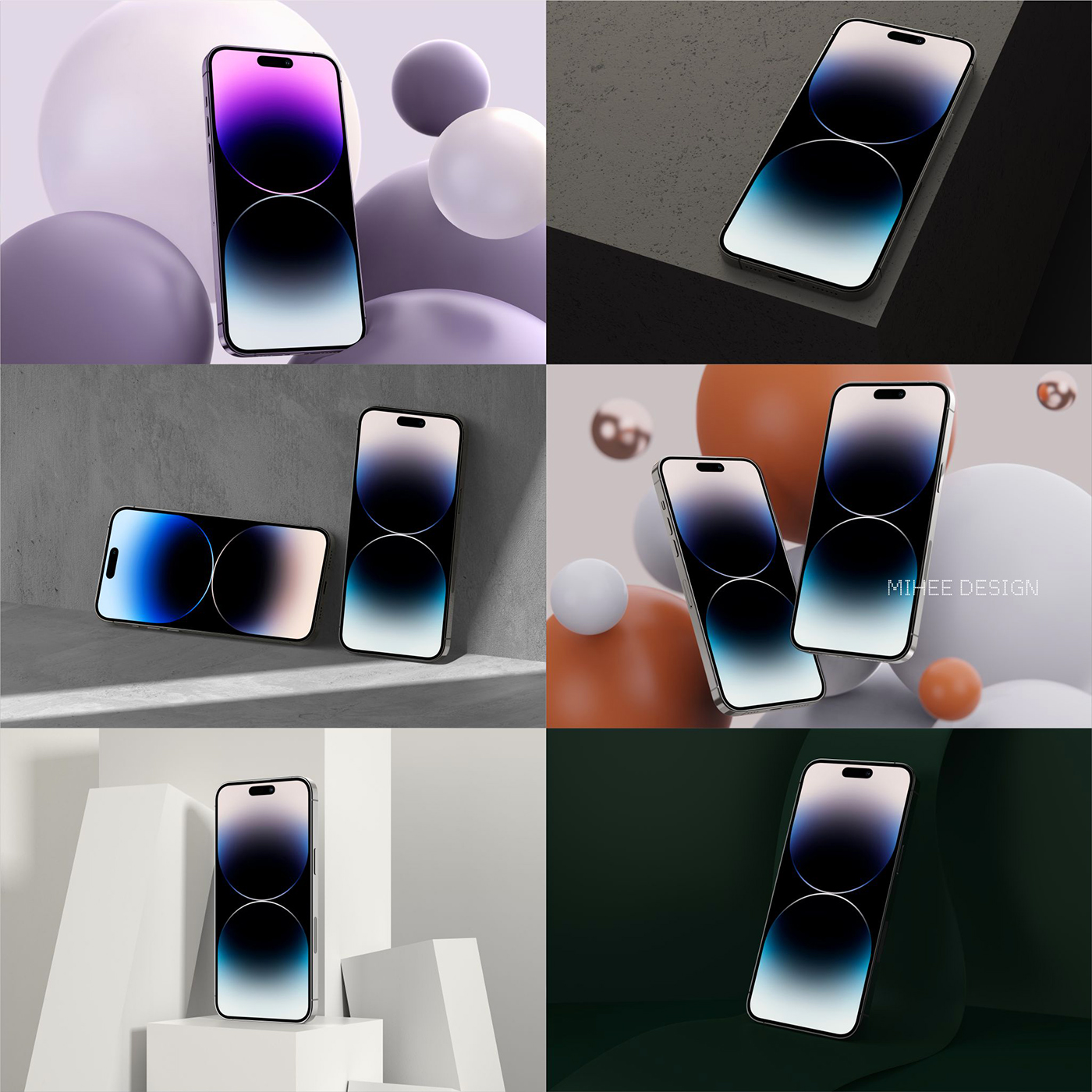 16款iPhone 14 ProMax苹果手机场景APP界面UI设计广告PSD样机贴图