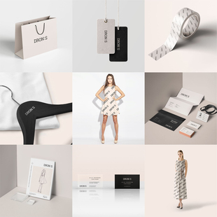 13款高端服饰样机品牌全案VI物料提案神器设计素材一键替换PSD