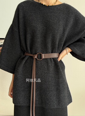 咖色腰带女配毛衣大衣百搭装饰裙子打结皮带驼色配裤子休闲腰绳