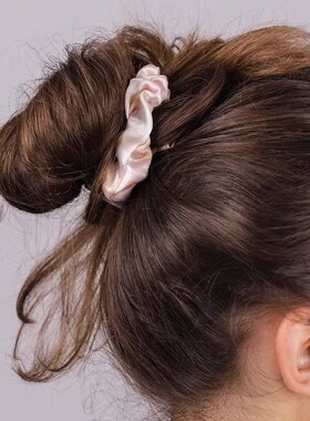 真丝桑蚕丝大肠发圈丸子头发绳头绳女复古法式简约气质甜美新中式