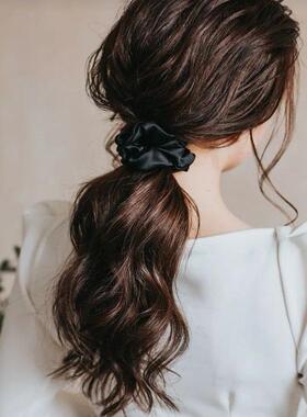 真丝丝绸大肠发圈发绳头绳女简约法式气质优雅桑蚕丝网红人气单双