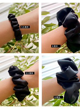 黑色大号超大号新中式风100%桑蚕丝大肠发圈