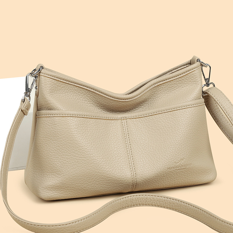 真皮包包女士2026新款时尚大容量软皮中年牛皮妈妈包单肩斜挎包女