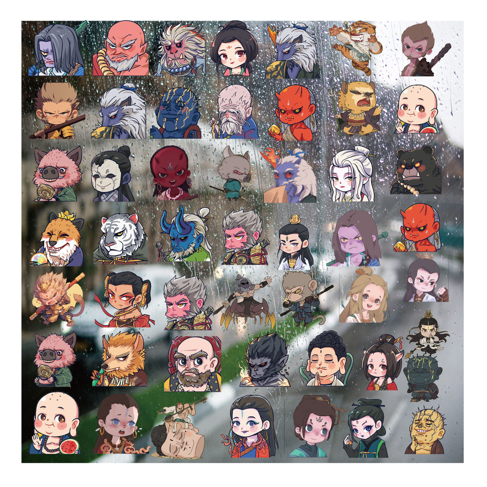 黑神话之悟空UV转印贴卡通套图水晶标签防嗮头盔汽车手机装饰贴纸