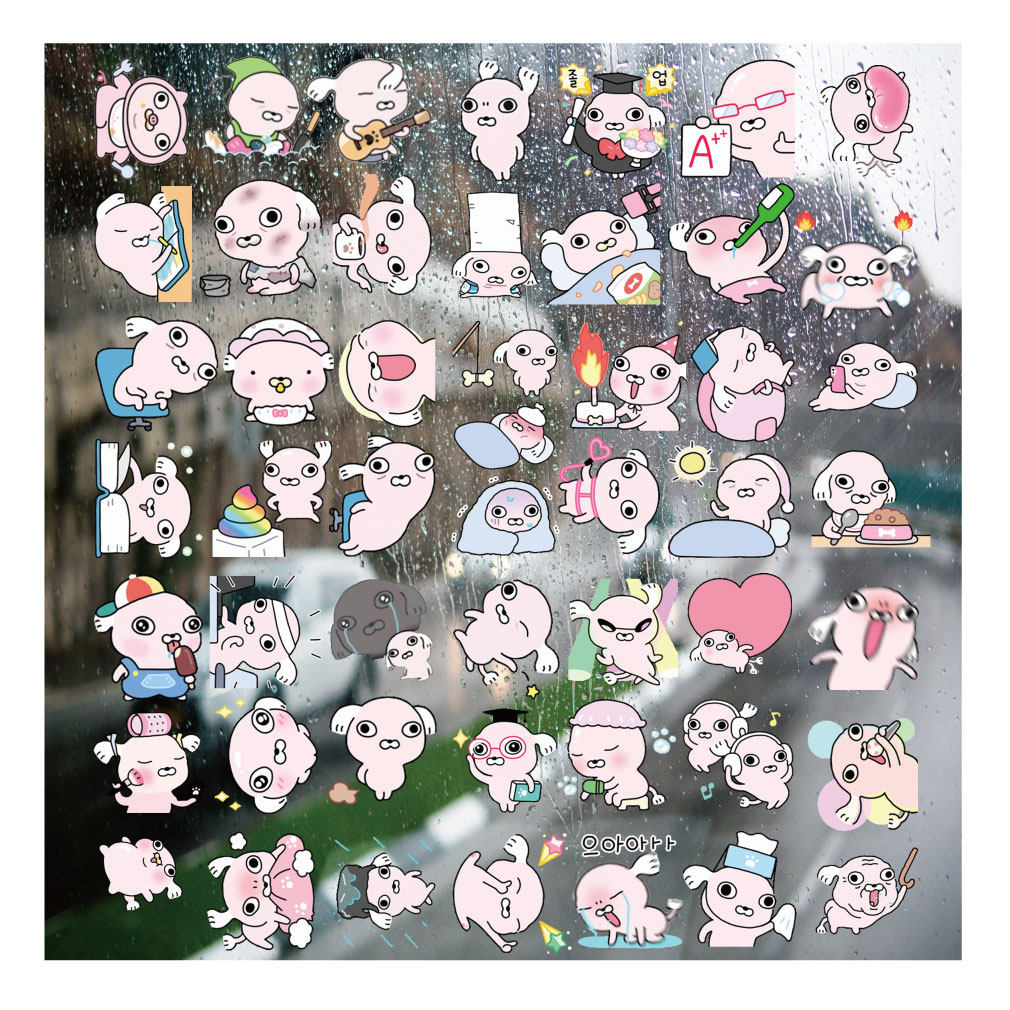 卡通抽象老头狗UV转印贴个性水晶标签户外防水头拉杆装饰图案贴纸