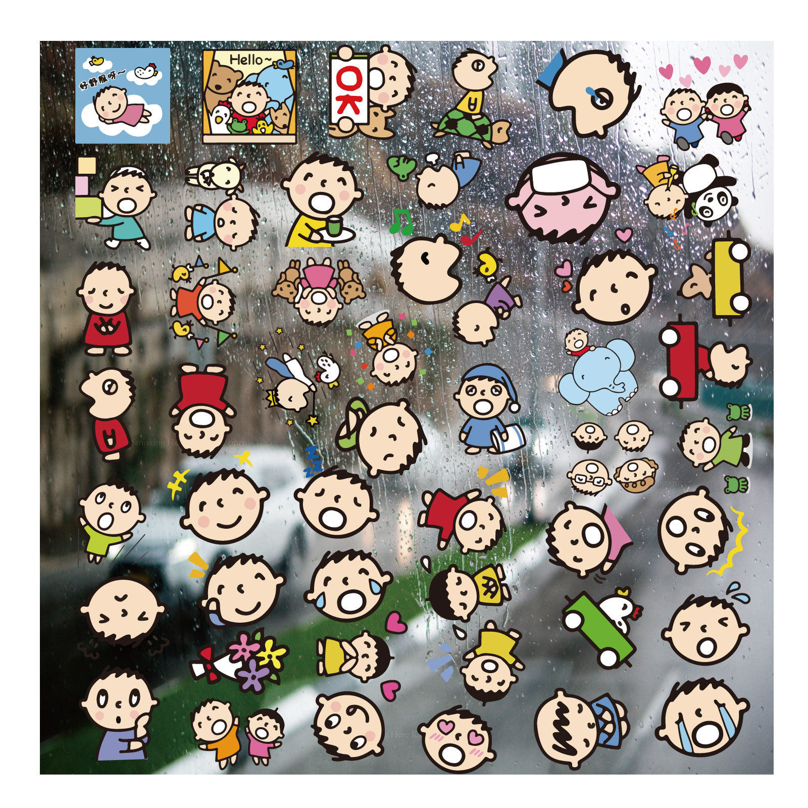 大口仔uv转印贴 动漫套图水晶标签户外防嗮头盔汽车装饰贴纸