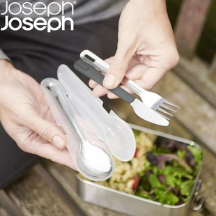 英国JosephJoseph不锈钢便携餐具套装折叠刀叉勺子户外带饭收纳盒