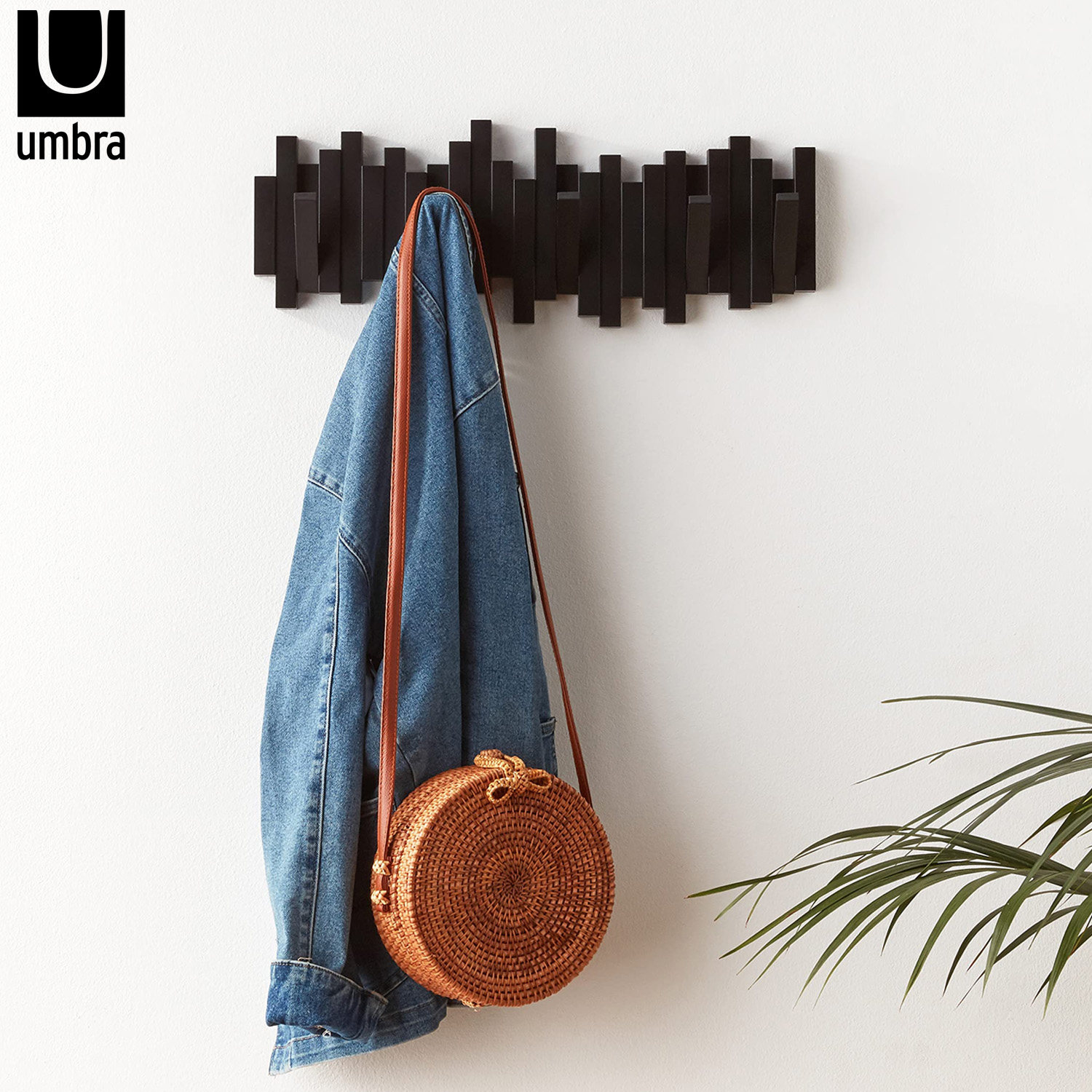 UMBRA 创意时尚钢琴键挂衣架玄关卧室墙上 挂衣钩置物架墙壁排钩